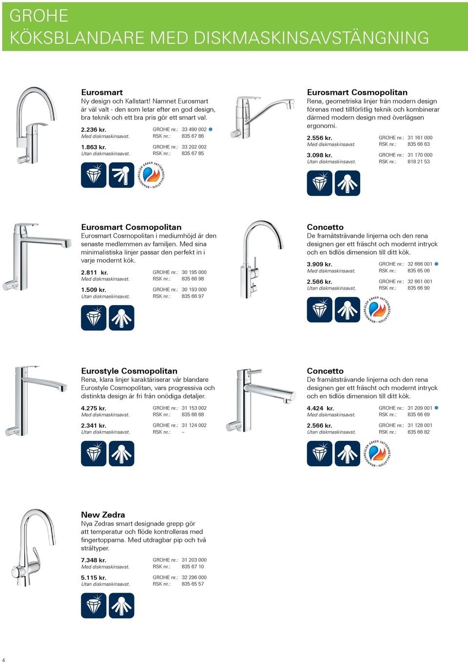 : 835 67 85 Eurosmart Cosmopolitan Rena, geometriska linjer från modern design förenas med tillförlitlig teknik och kombinerar därmed modern design med överlägsen ergonomi. 2.556 kr.