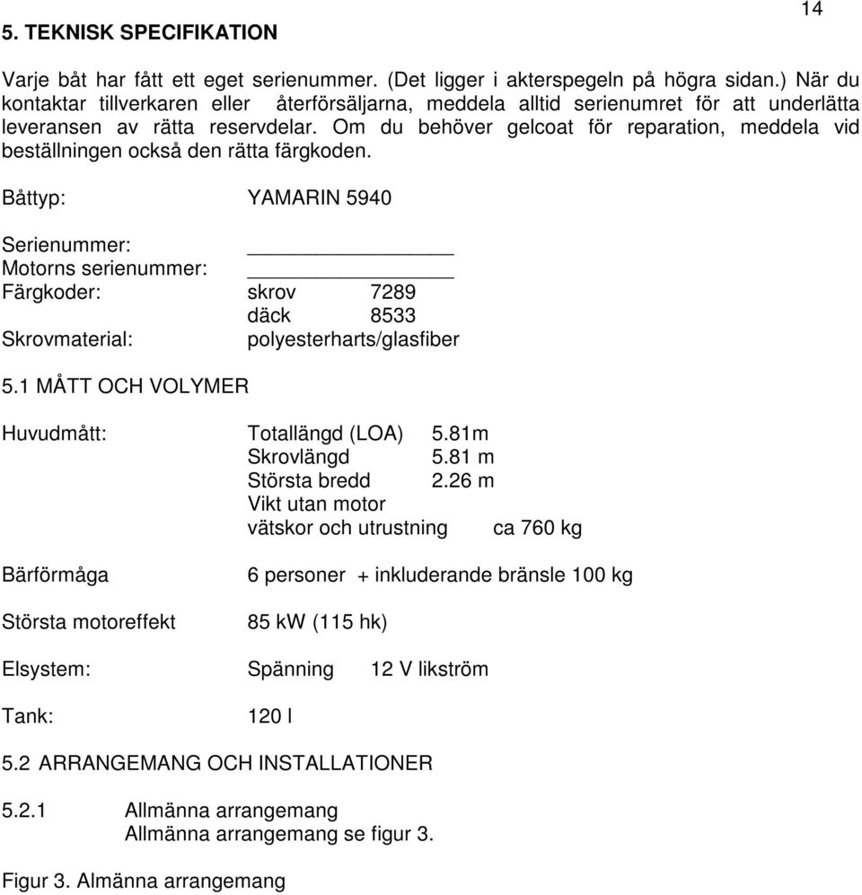 Om du behöver gelcoat för reparation, meddela vid beställningen också den rätta färgkoden.