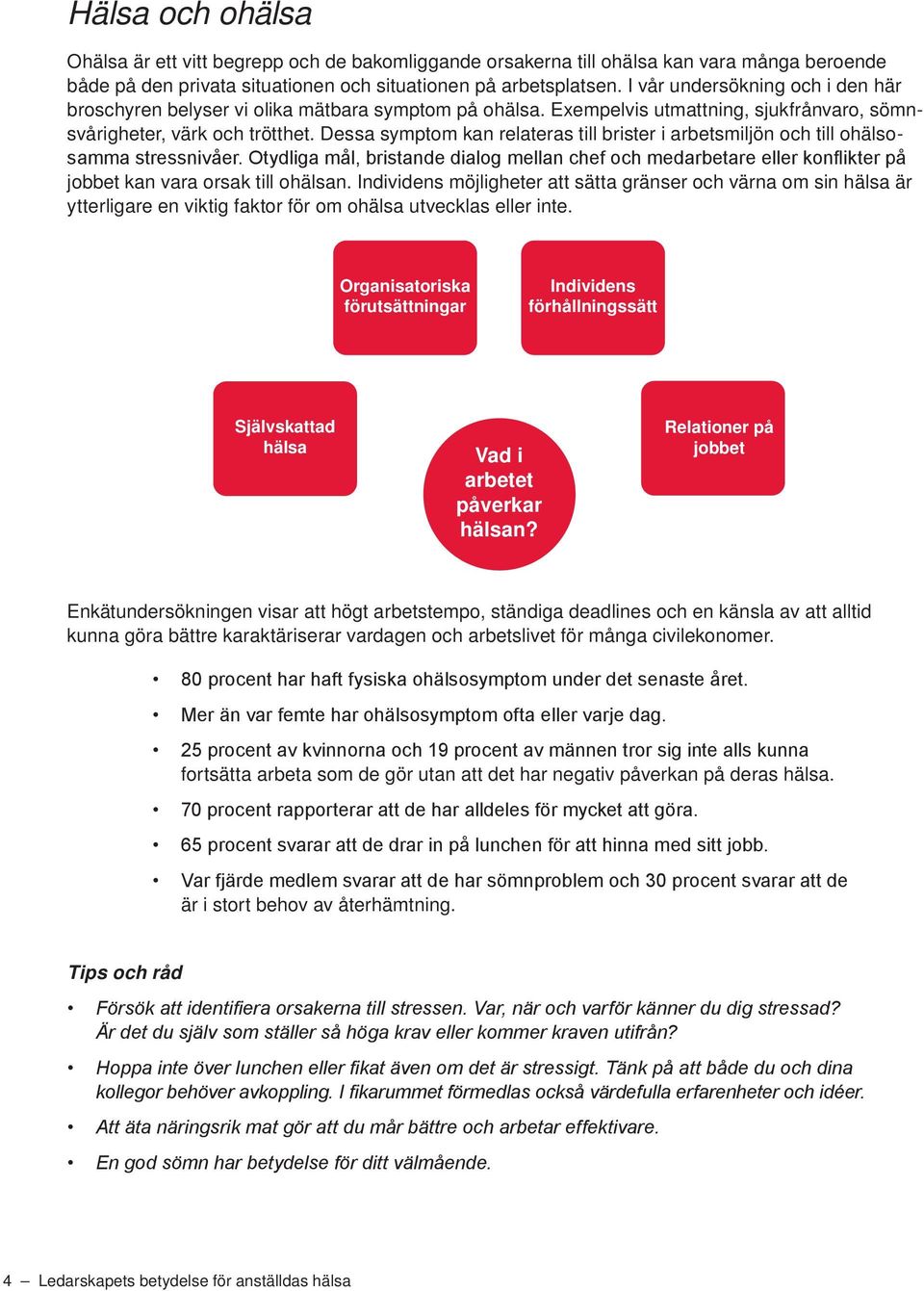 Dessa symptom kan relateras till brister i arbetsmiljön och till ohälsosamma stressnivåer.