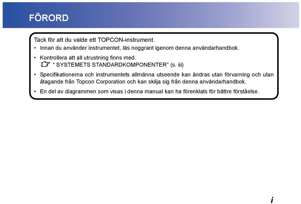 SYSTEMETS STANDARDKOMPONENTER (s.