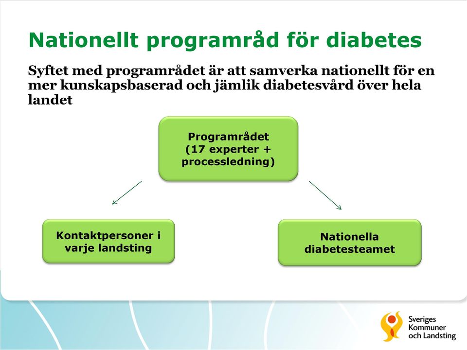 diabetesvård över hela landet Programrådet (17 experter +