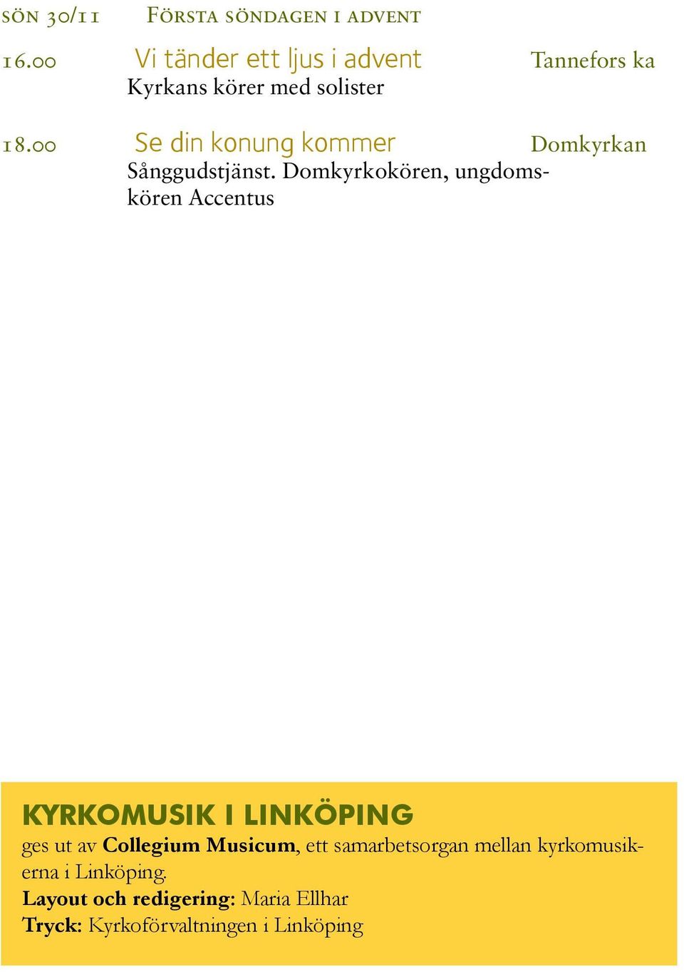 00 Se din konung kommer Domkyrkan Sånggudstjänst.