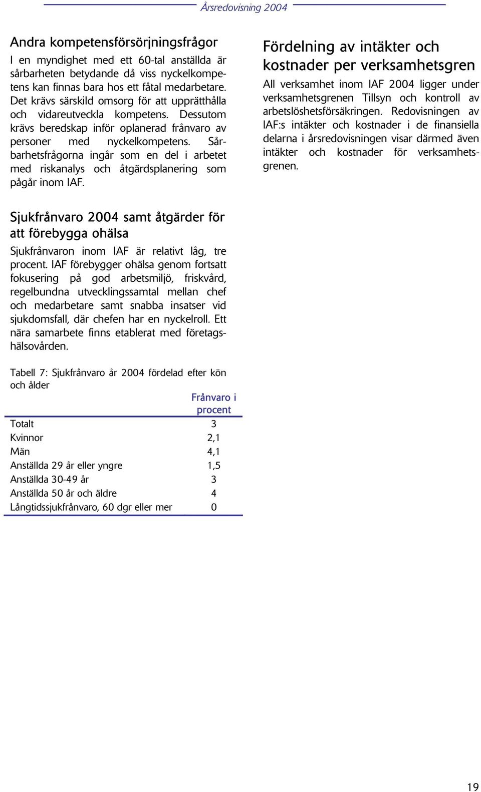 Sårbarhetsfrågorna ingår som en del i arbetet med riskanalys och åtgärdsplanering som pågår inom IAF.