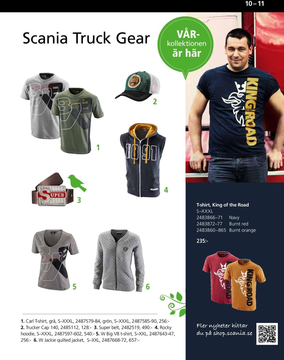 Trucker Cap 140, 2485112, 128:- 3. Super belt, 2482519, 490:- 4. Rocky hoodie, S XXXL, 2487597-602, 540:- 5.