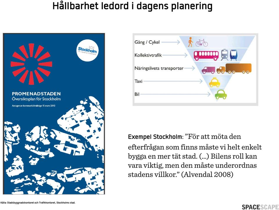 ( ) Bilens roll kan vara viktig, men den måste underordnas stadens