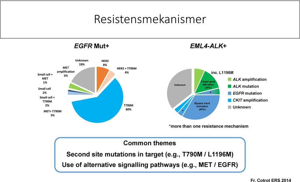 L1196M ALK amplification ALK mutation EGFR mutation CKIT amplification Unknown *more than one resistance mechanism Common themes