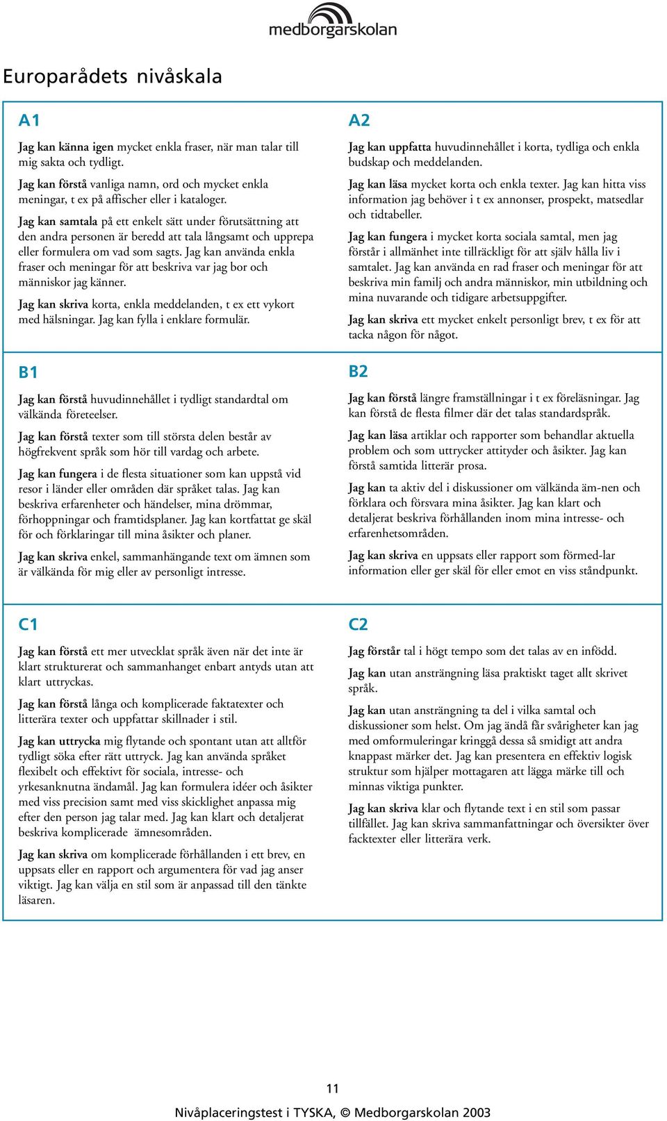 Jag kan samtala på ett enkelt sätt under förutsättning att den andra personen är beredd att tala långsamt och upprepa eller formulera om vad som sagts.