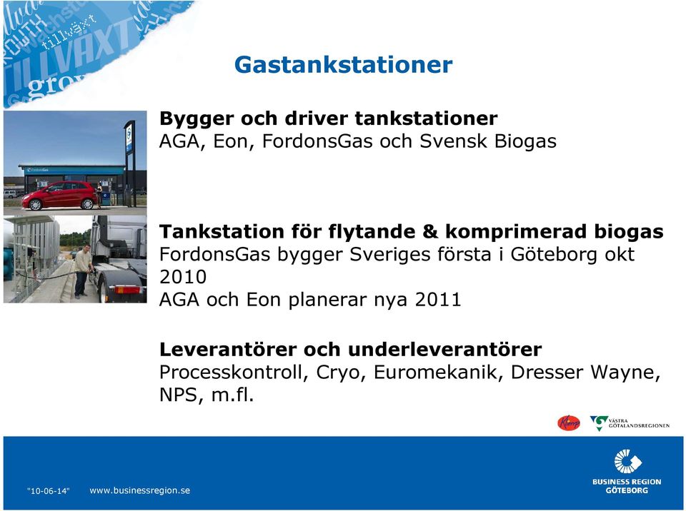 Sveriges första i Göteborg okt 2010 AGA och Eon planerar nya 2011 Leverantörer