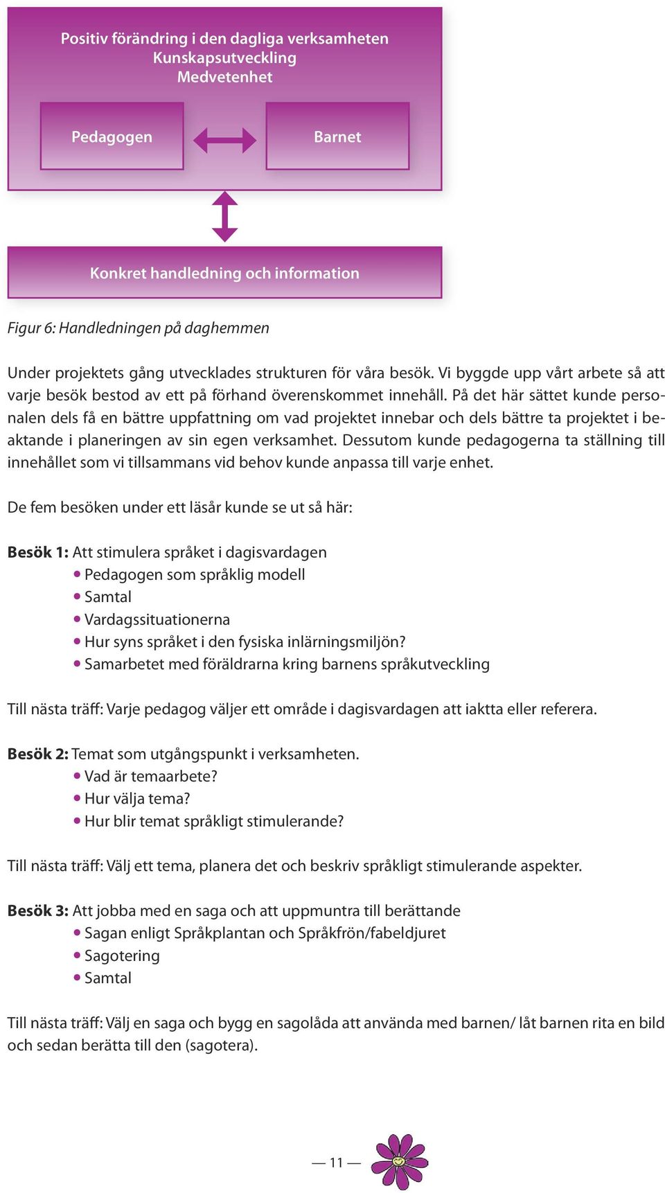 På det här sättet kunde personalen dels få en bättre uppfattning om vad projektet innebar och dels bättre ta projektet i beaktande i planeringen av sin egen verksamhet.