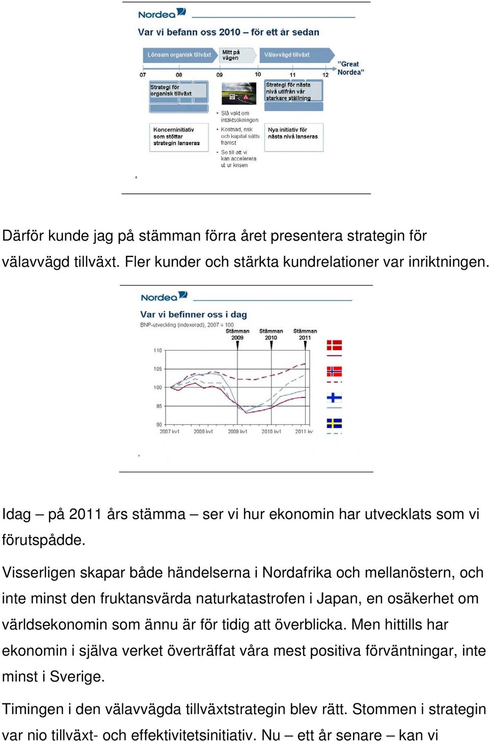 Visserligen skapar både händelserna i Nordafrika och mellanöstern, och inte minst den fruktansvärda naturkatastrofen i Japan, en osäkerhet om världsekonomin som ännu