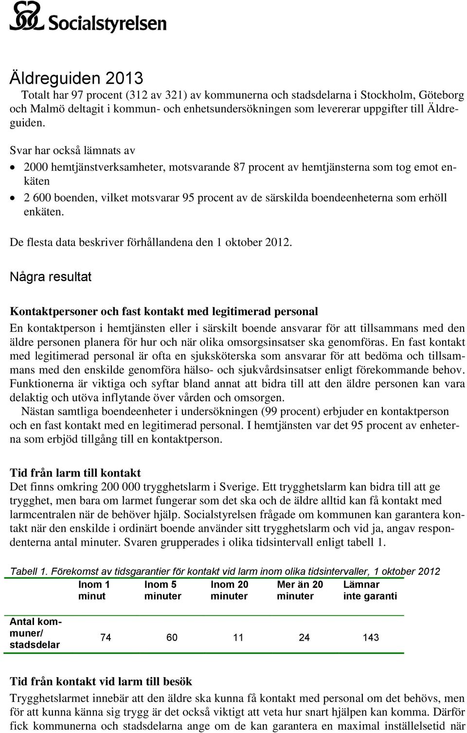 erhöll enkäten. De flesta data beskriver förhållandena den 1 oktober 2012.