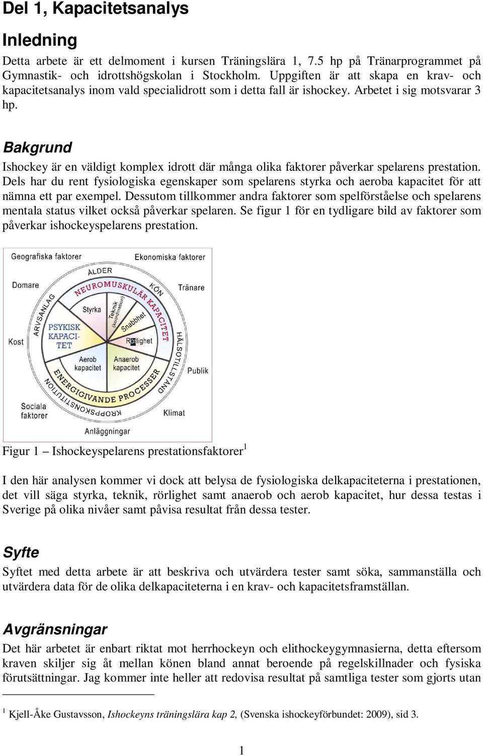 Bakgrund Ishockey är en väldigt komplex idrott där många olika faktorer påverkar spelarens prestation.