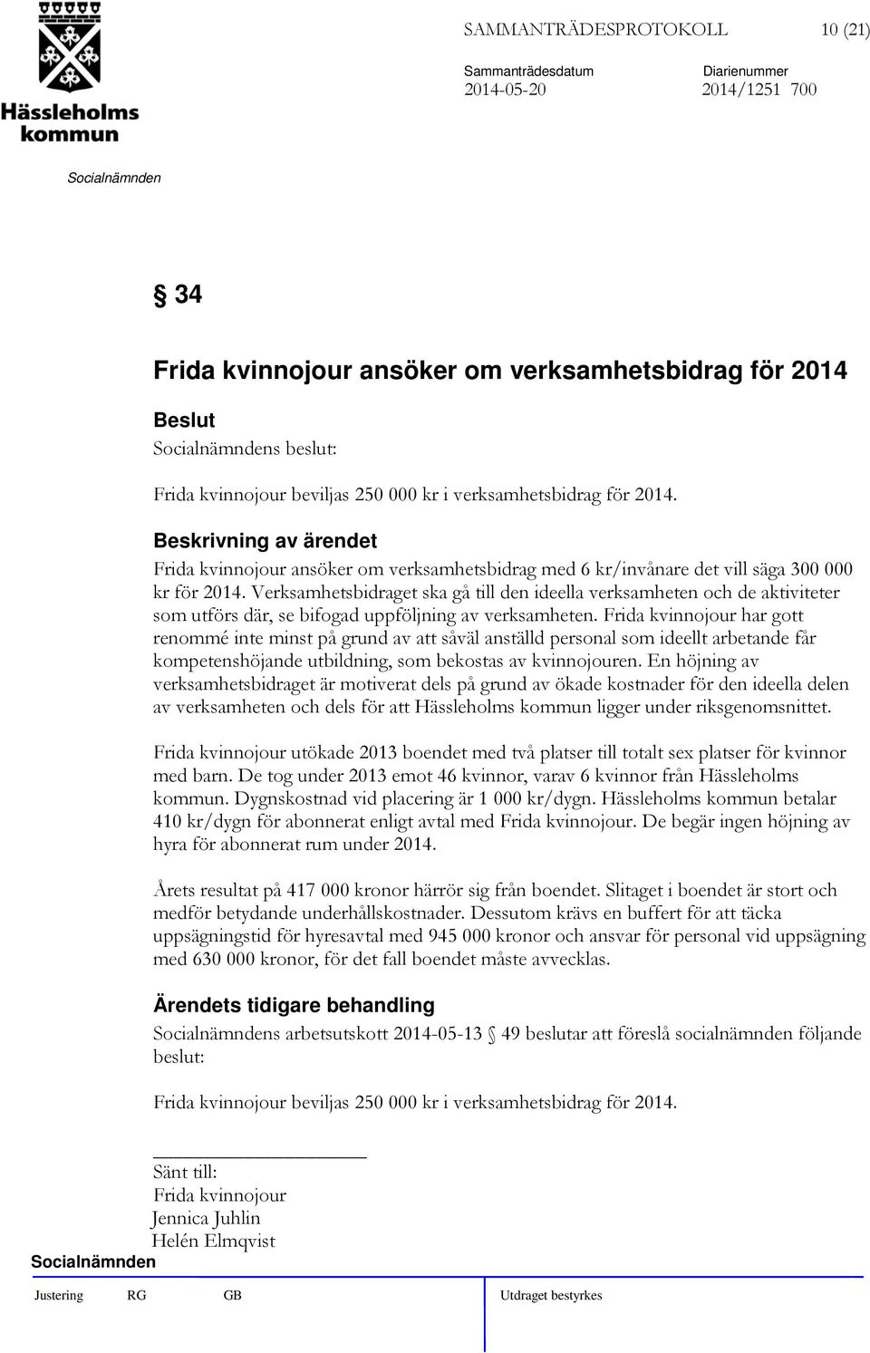 Verksamhetsbidraget ska gå till den ideella verksamheten och de aktiviteter som utförs där, se bifogad uppföljning av verksamheten.