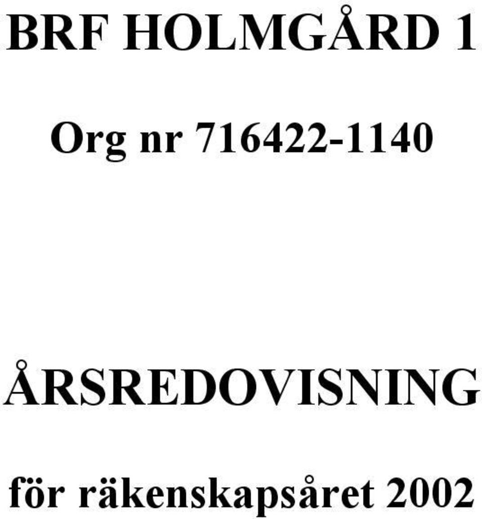 ÅRSREDOVISNING