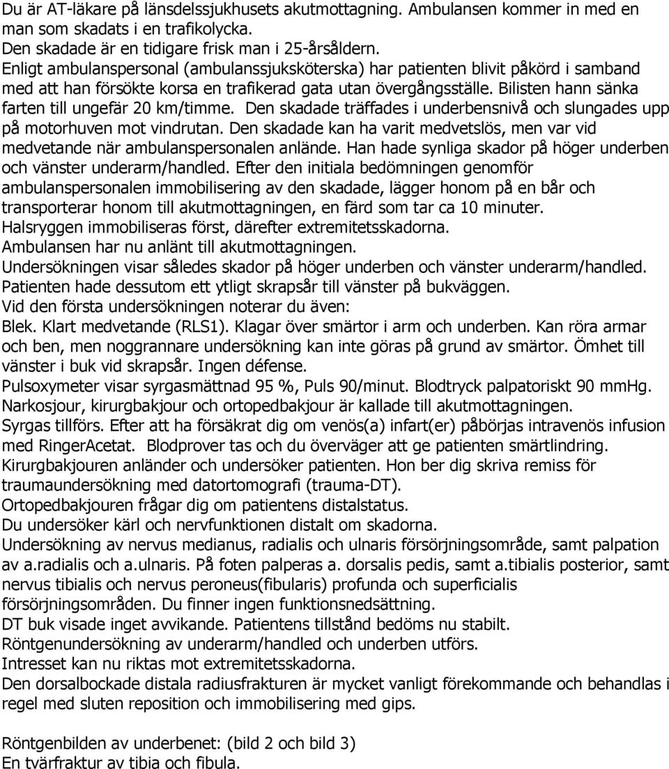 Bilisten hann sänka farten till ungefär 20 km/timme. Den skadade träffades i underbensnivå och slungades upp på motorhuven mot vindrutan.