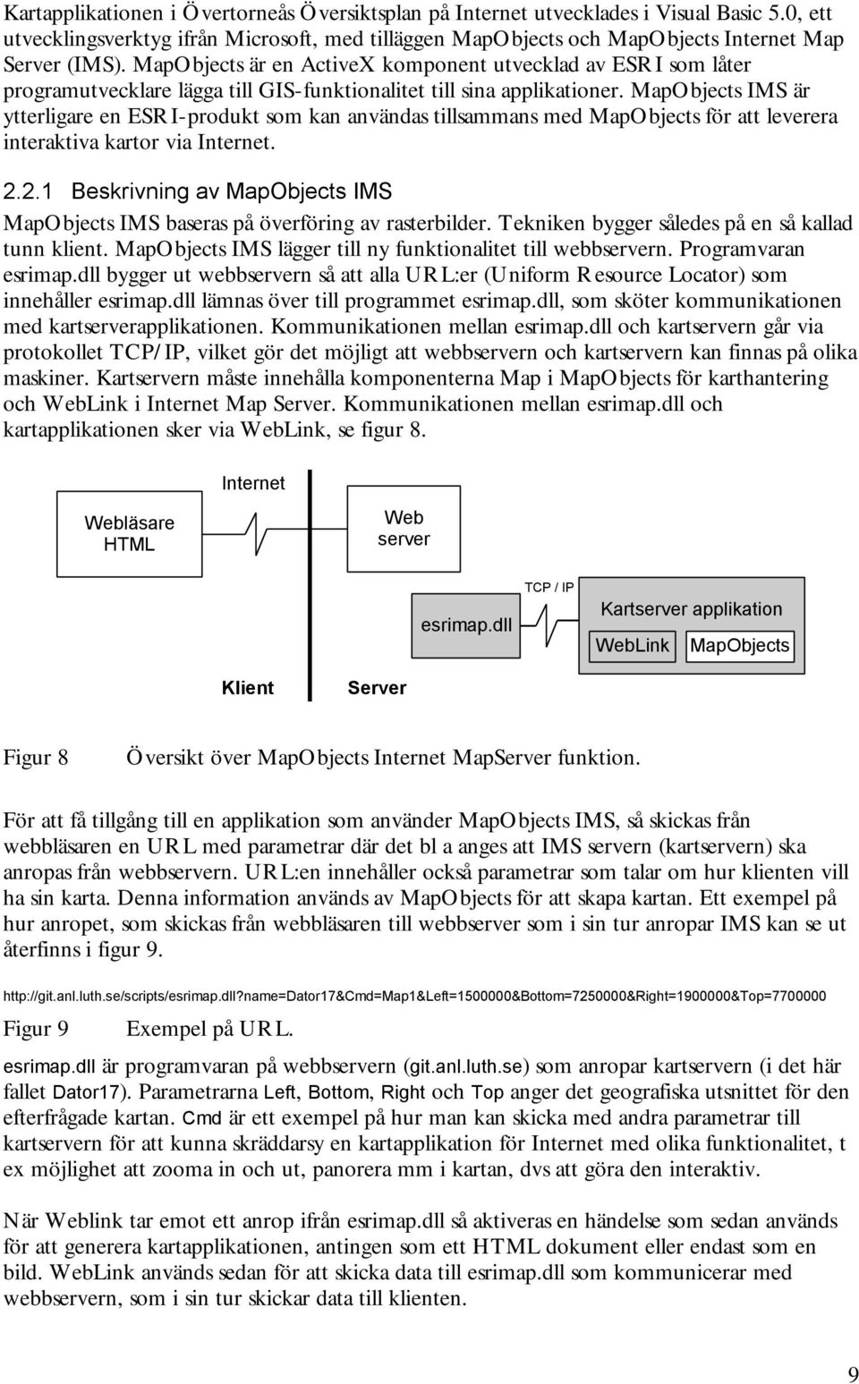 MapObjects IMS är ytterligare en ESRI-produkt som kan användas tillsammans med MapObjects för att leverera interaktiva kartor via Internet. 2.