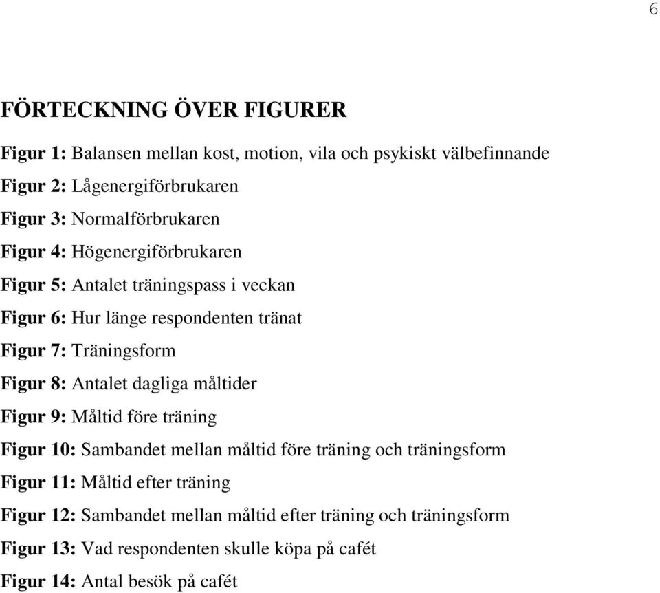 Träningsform Figur 8: Antalet dagliga måltider Figur 9: Måltid före träning Figur 10: Sambandet mellan måltid före träning och träningsform Figur