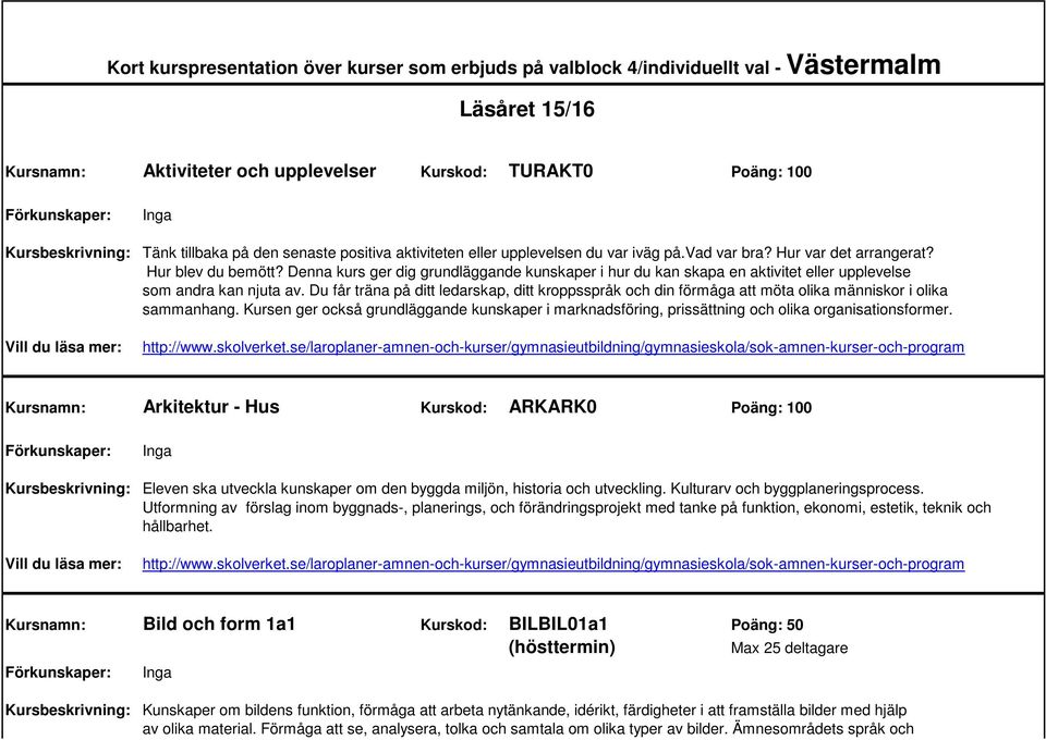 Denna kurs ger dig grundläggande kunskaper i hur du kan skapa en aktivitet eller upplevelse som andra kan njuta av.
