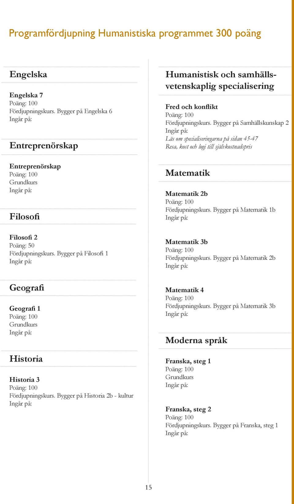 Bygger på Historia 2b - kultur Humanistisk och samhällsvetenskaplig specialisering Fred och konflikt Fördjupningskurs.