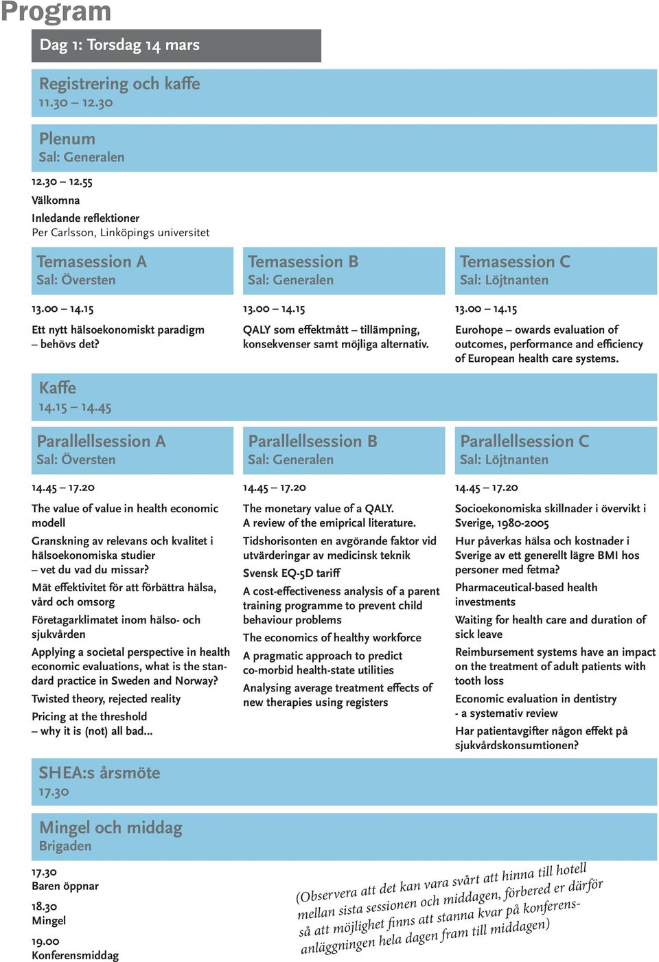 20 The value of value in health economic modell Granskning av relevans och kvalitet i hälsoekonomiska studier vet du vad du missar?