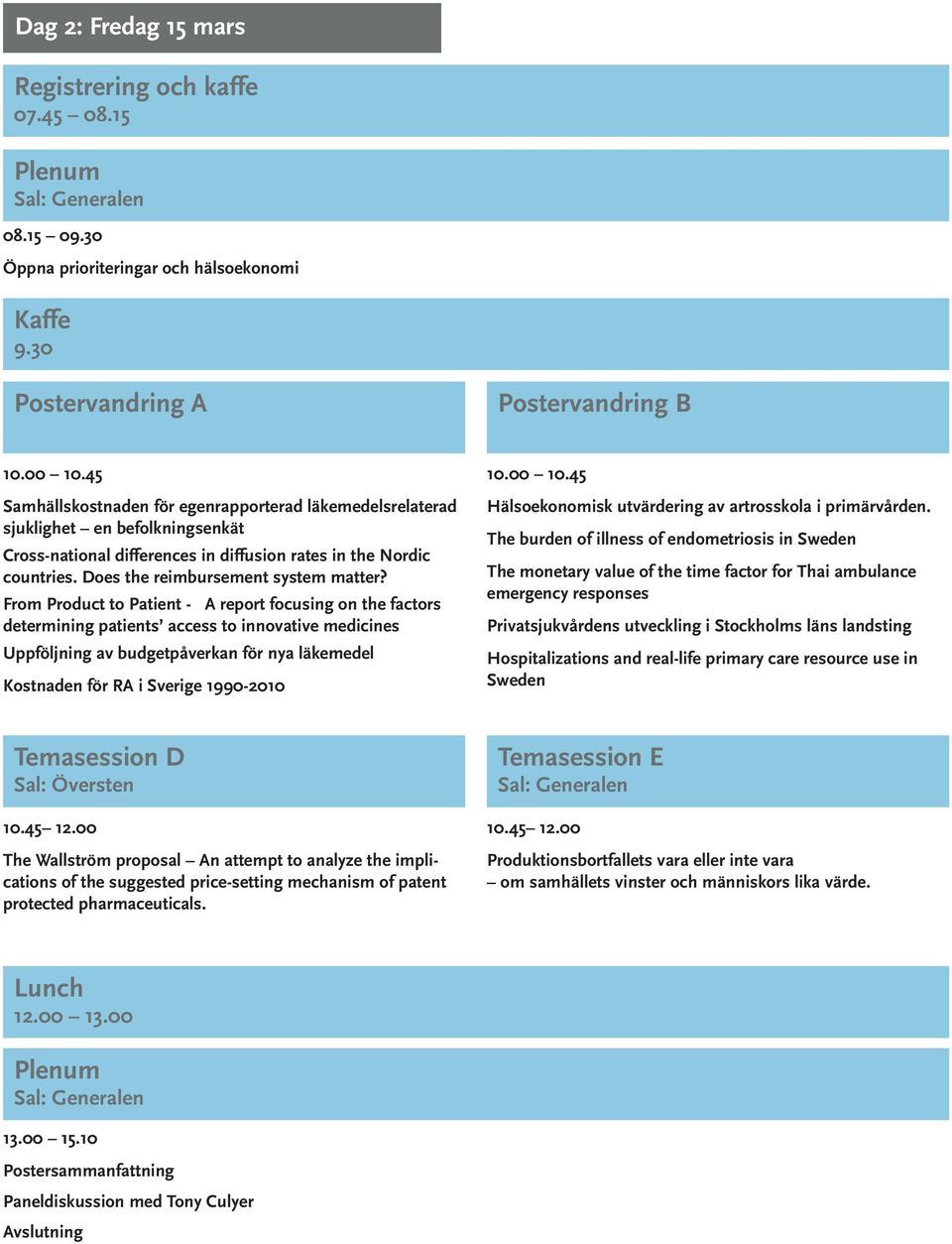 From Product to Patient - A report focusing on the factors determining patients access to innovative medicines Uppföljning av budgetpåverkan för nya läkemedel Kostnaden för RA i Sverige 1990-2010 10.