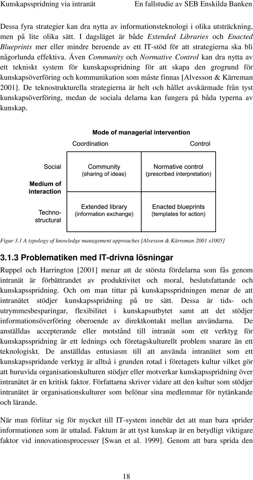 Även Community och Normative Control kan dra nytta av ett tekniskt system för kunskapsspridning för att skapa den grogrund för kunskapsöverföring och kommunikation som måste finnas [Alvesson &