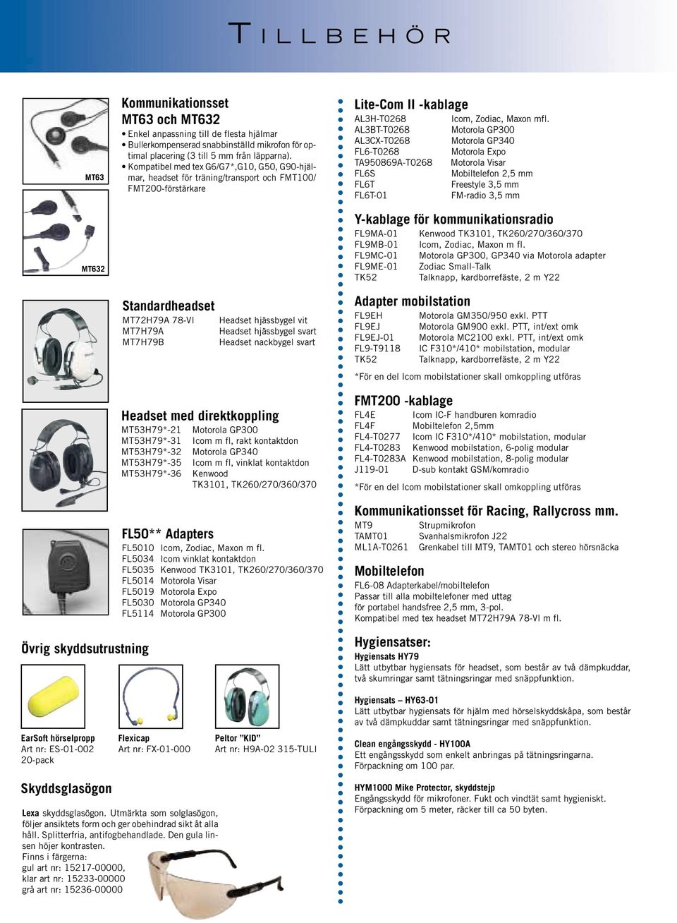 AL3BT-T0268 Motorola GP300 AL3CX-T0268 Motorola GP340 FL6-T0268 Motorola Expo TA950869A-T0268 Motorola Visar FL6S Mobiltelefon 2,5 mm FL6T Freestyle 3,5 mm FL6T-01 FM-radio 3,5 mm MT632 Y-kablage för