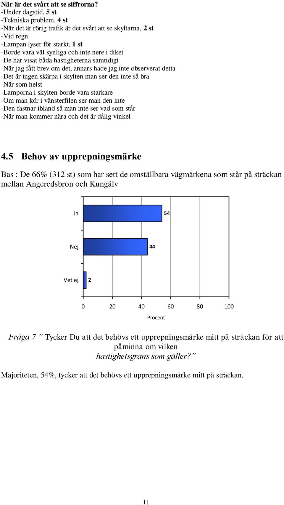 har visat båda hastigheterna samtidigt -När jag fått brev om det, annars hade jag inte observerat detta -Det är ingen skärpa i skylten man ser den inte så bra -När som helst -Lamporna i skylten borde