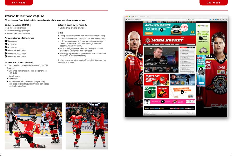 se 1 Toppbanner 2 Sidobanner Sidobanner 4 Banner 220x220 pixlar Storlek enligt överenskommelse Video Vanliga reklamfilmer som visas innan våra webbtv-inslag Luleå-TV sponsras av företaget inför varje