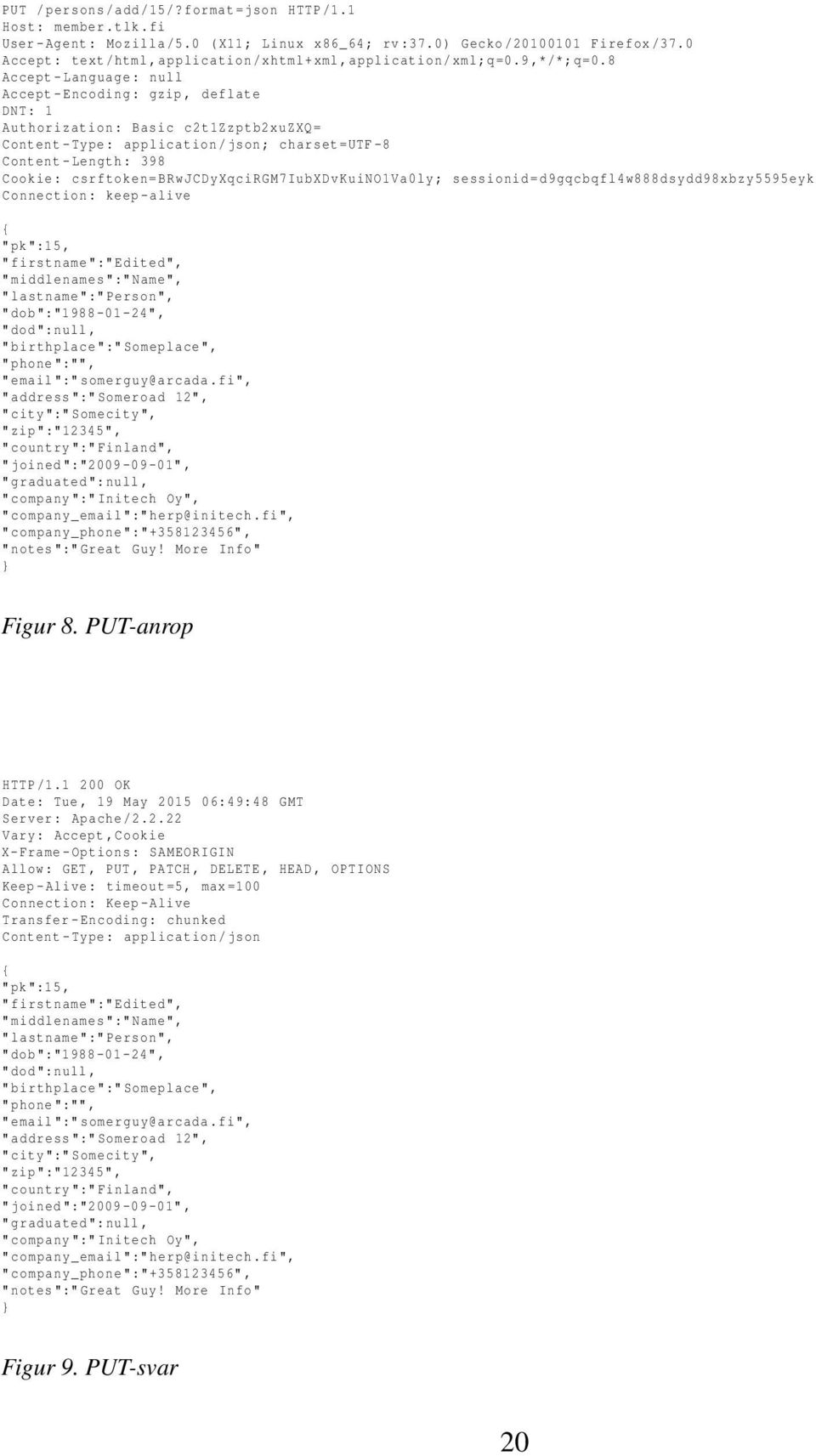 8 Accept - Language: null Accept - Encoding: gzip, deflate DNT: 1 Authorization : Basic c2t1zzptb2xuzxq = Content -Type: application /json; charset=utf -8 Content -Length: 398 Cookie: csrftoken =