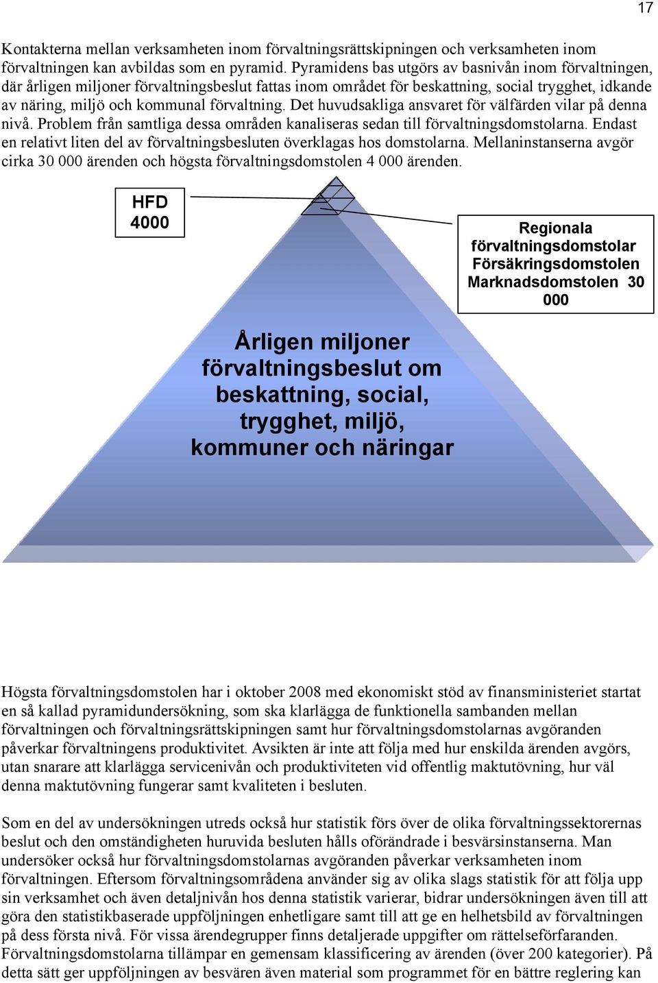 Det huvudsakliga ansvaret för välfärden vilar på denna nivå. Problem från samtliga dessa områden kanaliseras sedan till förvaltningsdomstolarna.