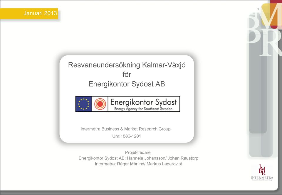 Group Unr:1886-1201 Projektledare: Energikontor Sydost AB: