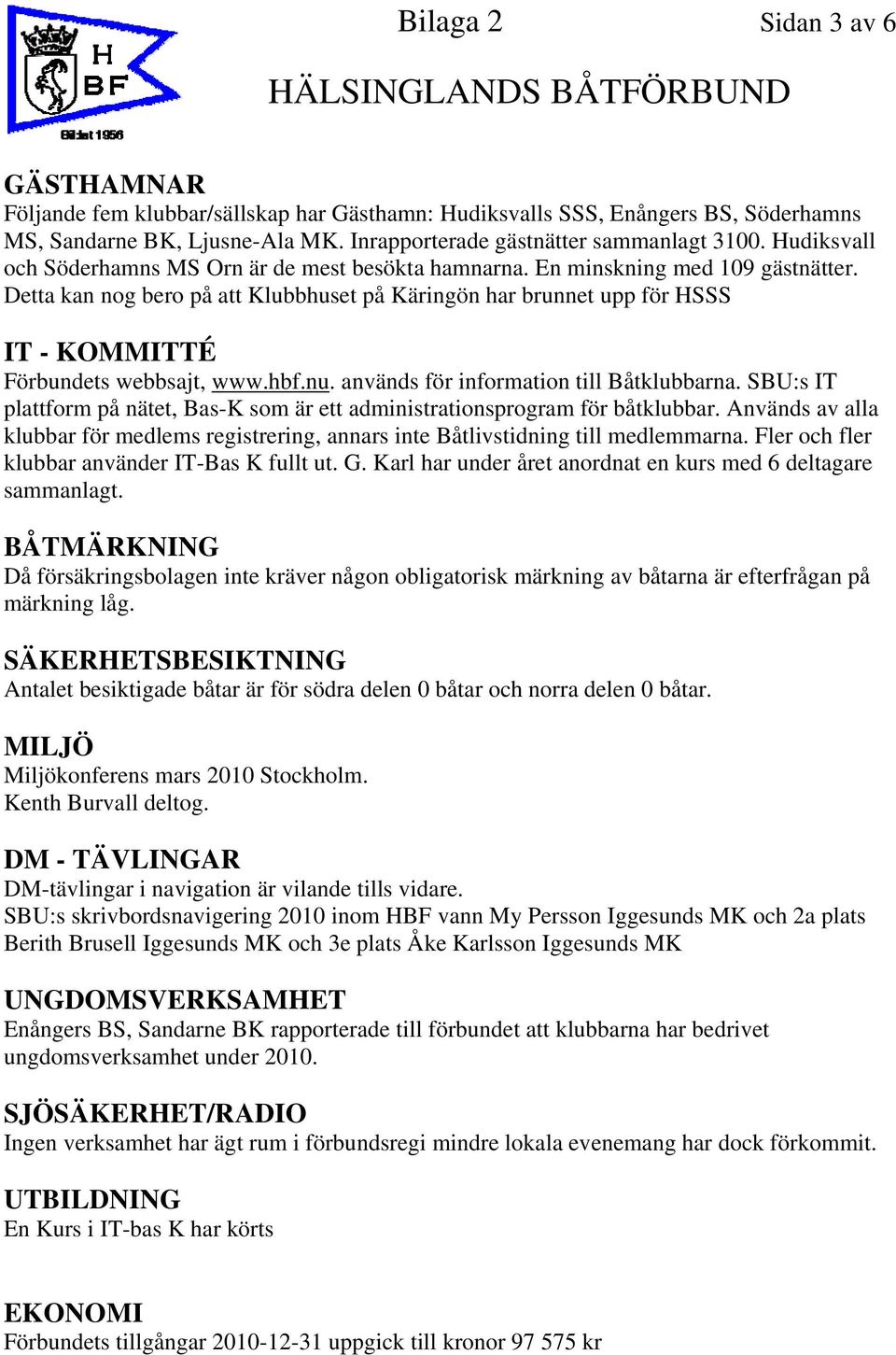 Detta kan nog bero på att Klubbhuset på Käringön har brunnet upp för HSSS IT - KOMMITTÉ Förbundets webbsajt, www.hbf.nu. används för information till Båtklubbarna.