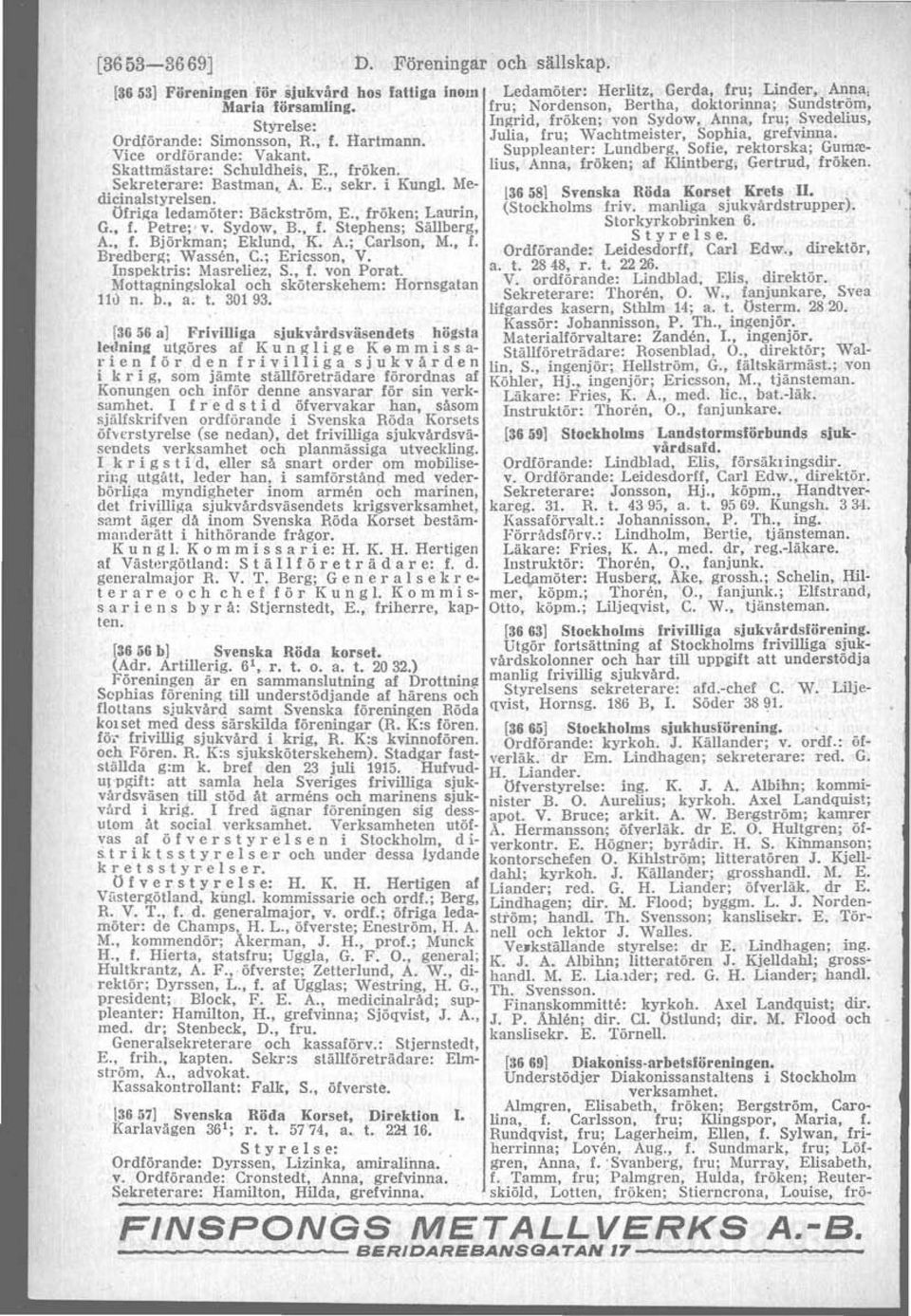 Suppleanter: Lundberg, Sofie, rektorska; Gumre- VIce OI:dforande: Vaka!'t. _ r Anna fröken' af Klintberg, Gertrud, fröken. Skattmastare: Schuldheis, E., froken. lus",,.sekreterare: Bastman, A. E., sekr.