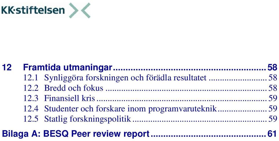 2 Bredd och fokus... 58 12.3 Finansiell kris... 59 12.