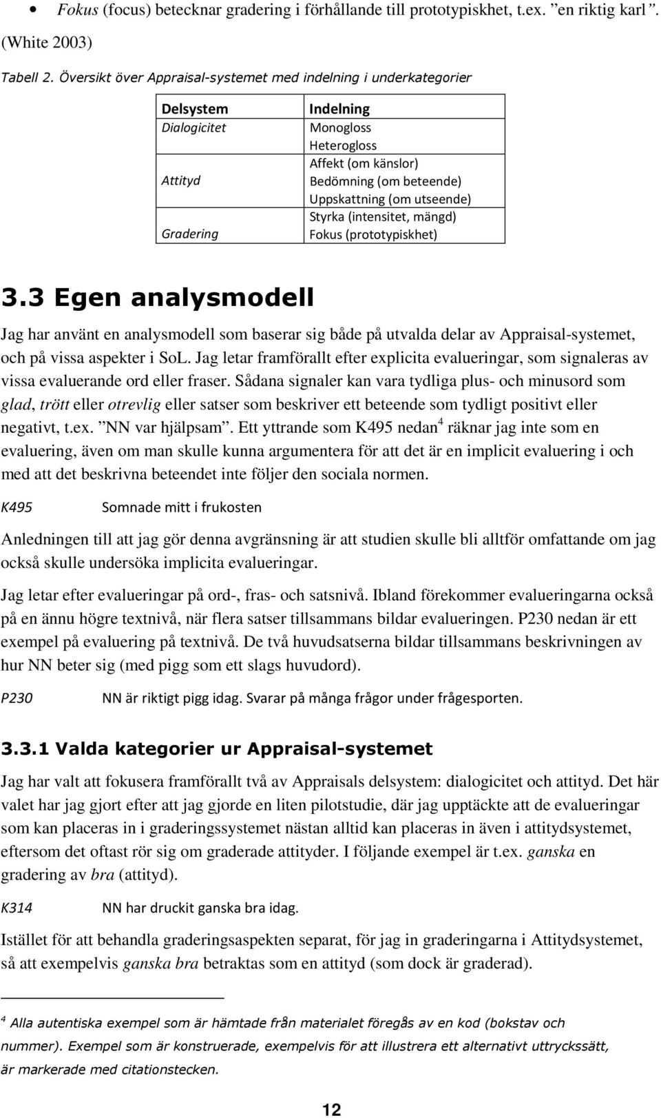 utseende) Styrka (intensitet, mängd) Fokus (prototypiskhet) 3.