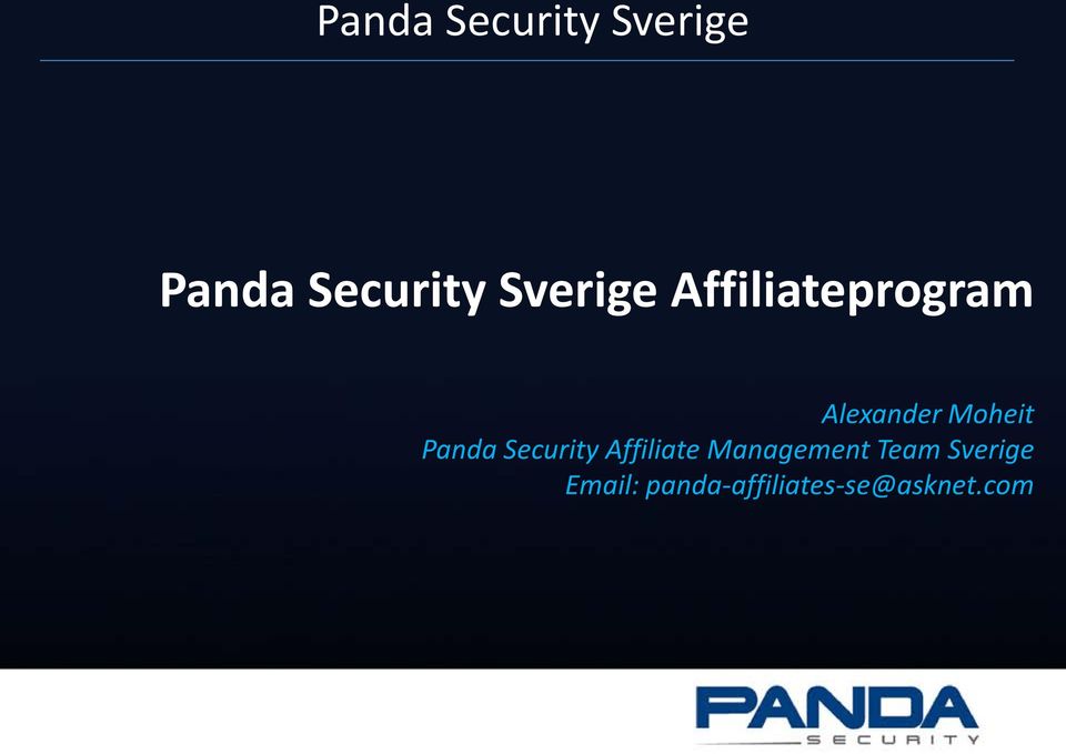 Panda Security Affiliate Management Team