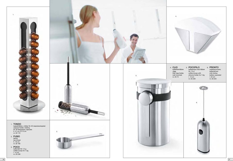 20 239 PRONTO mjölkskummare, batteridriven milk frother, battery operated l. 22 cm nr. 20 233 1.