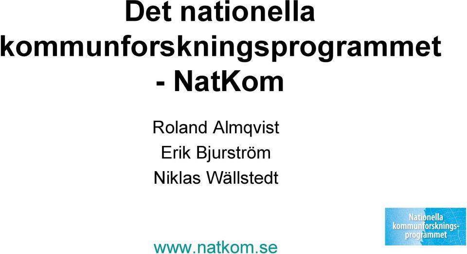 kommunforskningsprogrammet