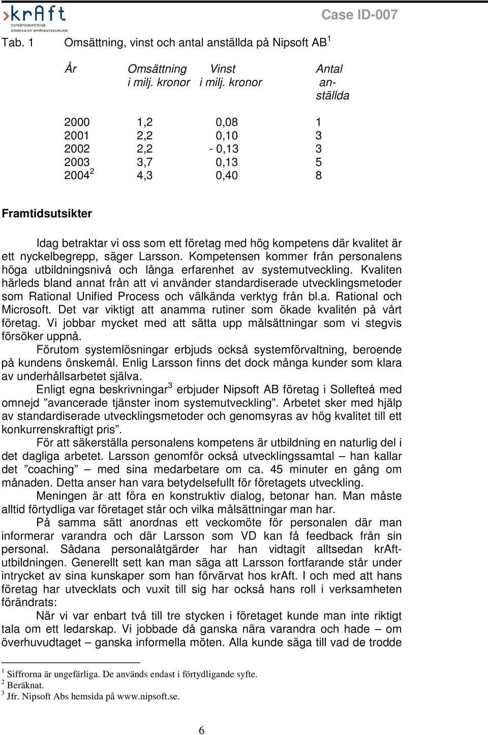 ett nyckelbegrepp, säger Larsson. Kompetensen kommer från personalens höga utbildningsnivå och långa erfarenhet av systemutveckling.