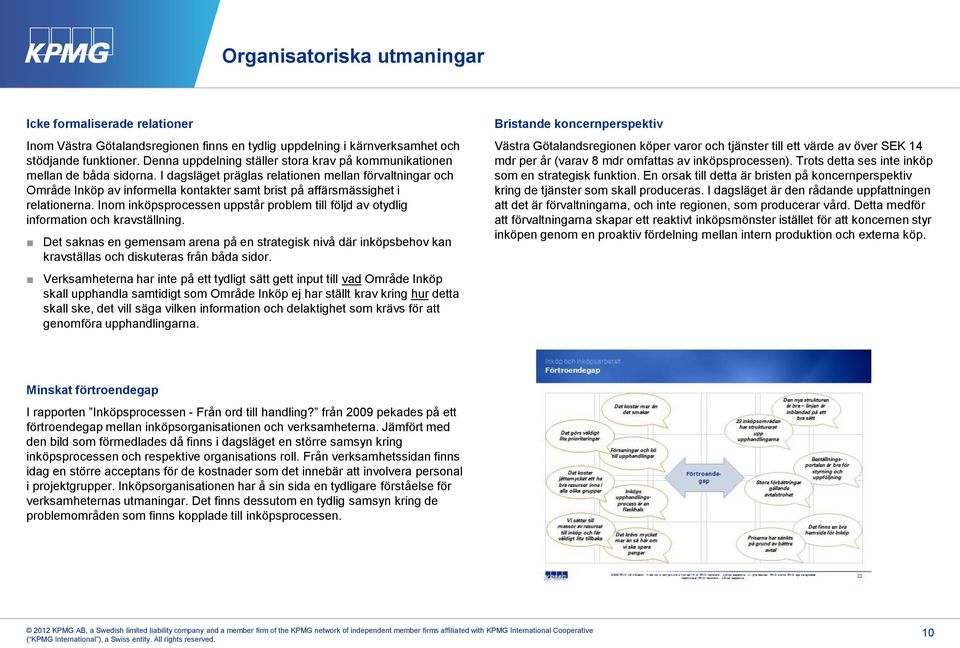 I dagsläget präglas relationen mellan förvaltningar och Område Inköp av informella kontakter samt brist på affärsmässighet i relationerna.