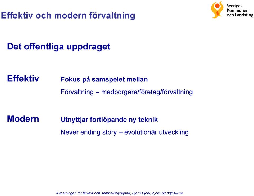 Förvaltning medborgare/företag/förvaltning Modern