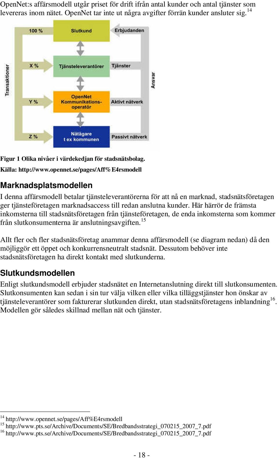 se/pages/aff%e4rsmodell Marknadsplatsmodellen I denna affärsmodell betalar tjänsteleverantörerna för att nå en marknad, stadsnätsföretagen ger tjänsteföretagen marknadsaccess till redan anslutna