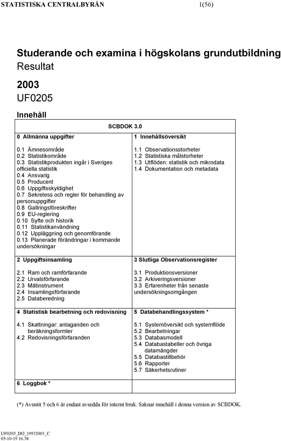 8 Gallringsföreskrifter 0.9 EU-reglering 0.10 Syfte och historik 0.11 Statistikanvändning 0.12 Uppläggning och genomförande 0.13 Planerade förändringar i kommande undersökningar 2 Uppgiftsinsamling 2.