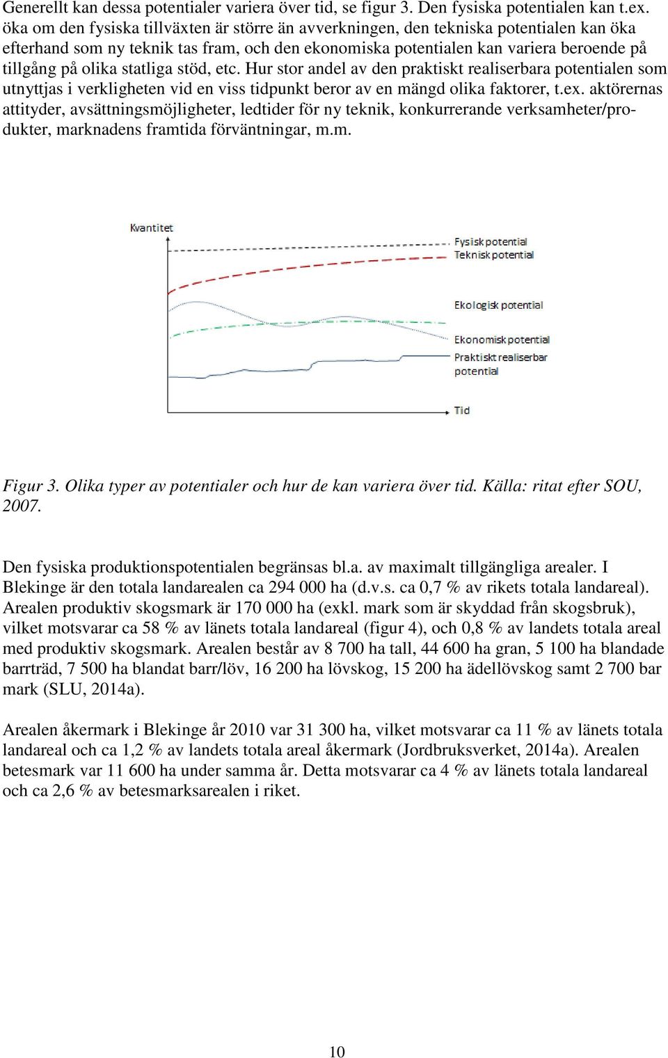 statliga stöd, etc. Hur stor andel av den praktiskt realiserbara potentialen som utnyttjas i verkligheten vid en viss tidpunkt beror av en mängd olika faktorer, t.ex.