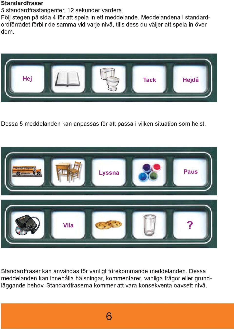 Hej Tack Hejdå Dessa 5 meddelanden kan anpassas för att passa i vilken situation som helst. Lyssna Paus Vila?