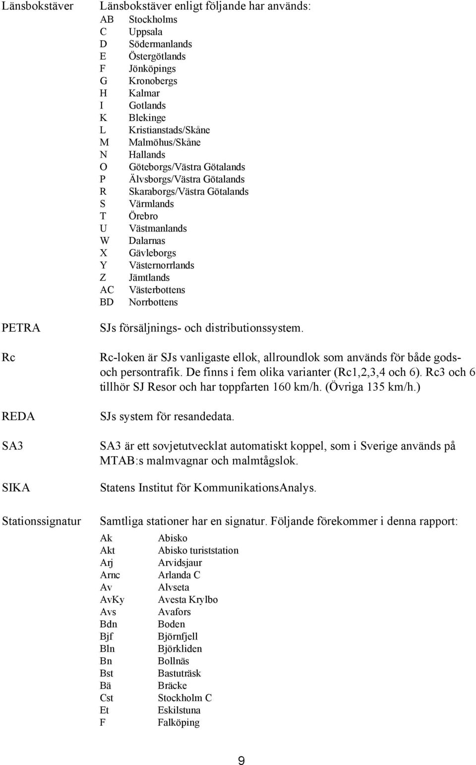 Gävleborgs Y Västernorrlands Z Jämtlands AC Västerbottens BD Norrbottens SJs försäljnings- och distributionssystem.