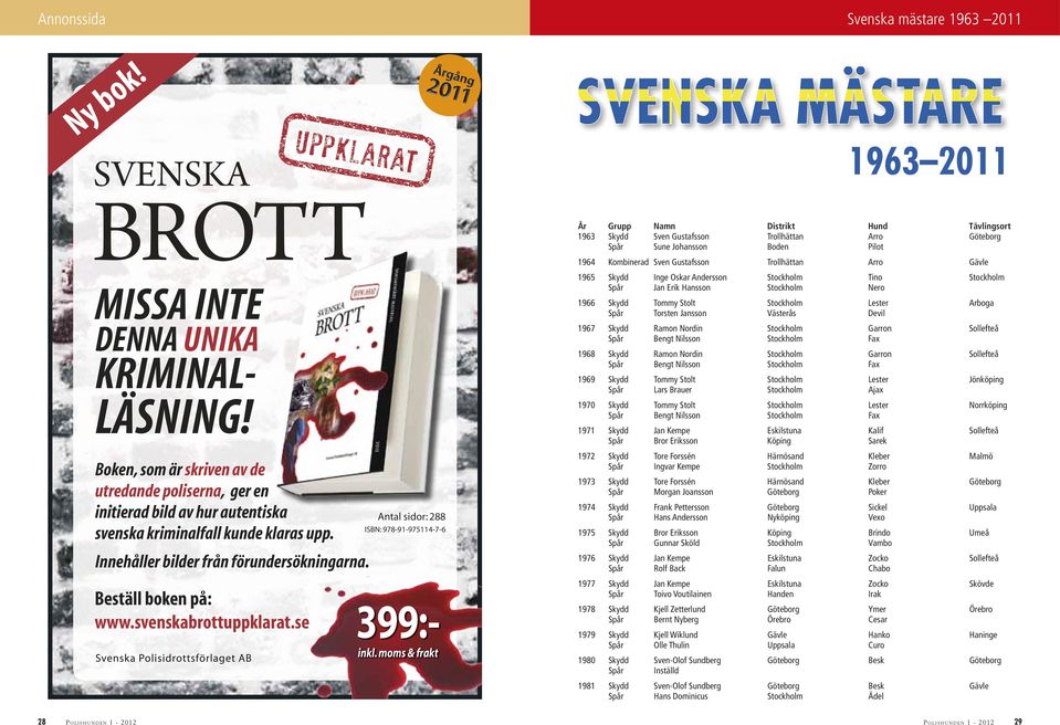 svenskabrottuppklarat.se Antal sidor: 288 ISBN: 978-91-975114-7-6 399:- inkl.