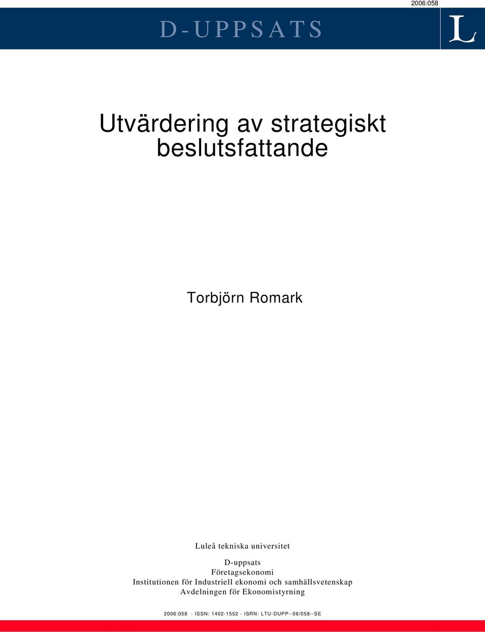 Institutionen för Industriell ekonomi och samhällsvetenskap