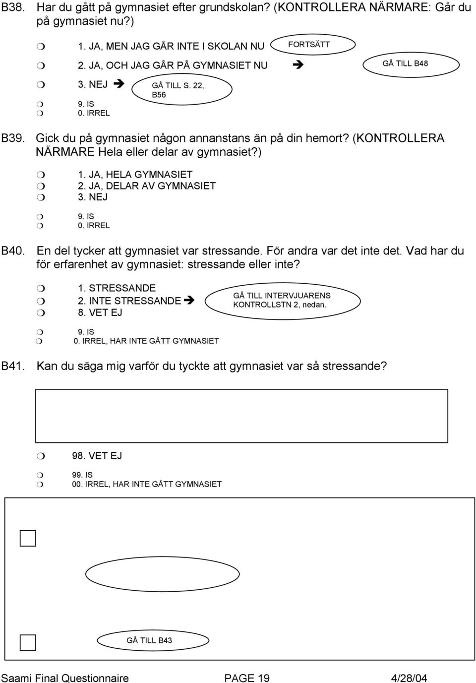 En del tycker att gymnasiet var stressande. För andra var det inte det. Vad har du för erfarenhet av gymnasiet: stressande eller inte? 1. STRESSANDE 2.